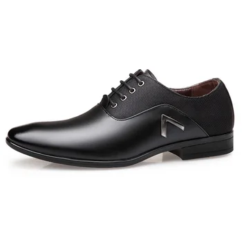 

Pointed Shoes Big Size 38-48 Business Men's Basic Casual Shoes,Black/Brown Leather Cloth Elegant Design Handsome Shoes