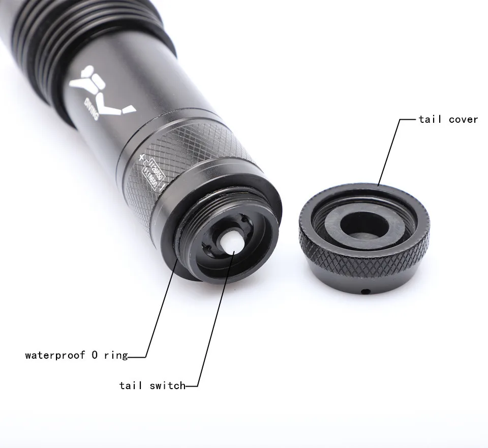 Лиходарка Дайвинг фонарик УФ фиолетовый свет xml t6 Водонепроницаемый фонарик подводный lanterna дайвер 26650 или 18650 или ААА батареи