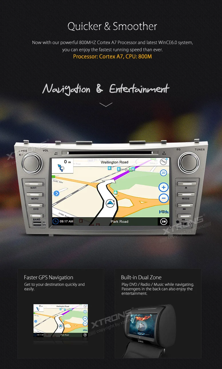 Clearance XTRONS 8 inch 2 din Radio Car DVD Player GPS Navigation JPG MP4 For Toyota Aurion 2006 2007 2008 2009 2010 2011/ Camry 2007-2011 8