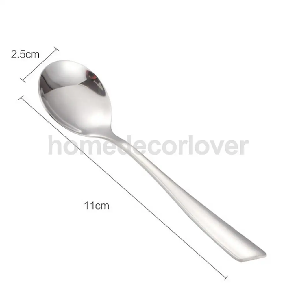 Stainless Steel Dinner Spoons Round Spoon Use for Home Kitchen Restaurant Cafe Tea Ice Cream Soup Spoon 11/ 12/ 15/ 18cm Select