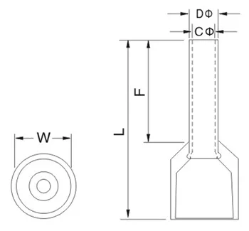 100 шт. E2508-E6012 16AWG провода обжимной контакт изолированный наконечник кабельный наконечник красочные E0508 1008 1508 7508 4012