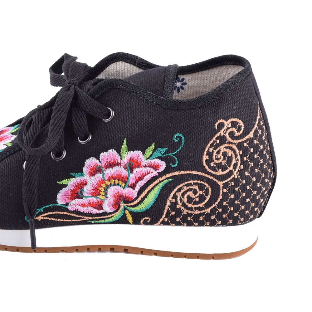 Обувь в китайском этническом стиле; женские кроссовки с цветочной вышивкой; повседневная обувь на шнуровке; tenis feminino; мягкая женская обувь на плоской подошве в винтажном стиле; zapatillas mujer