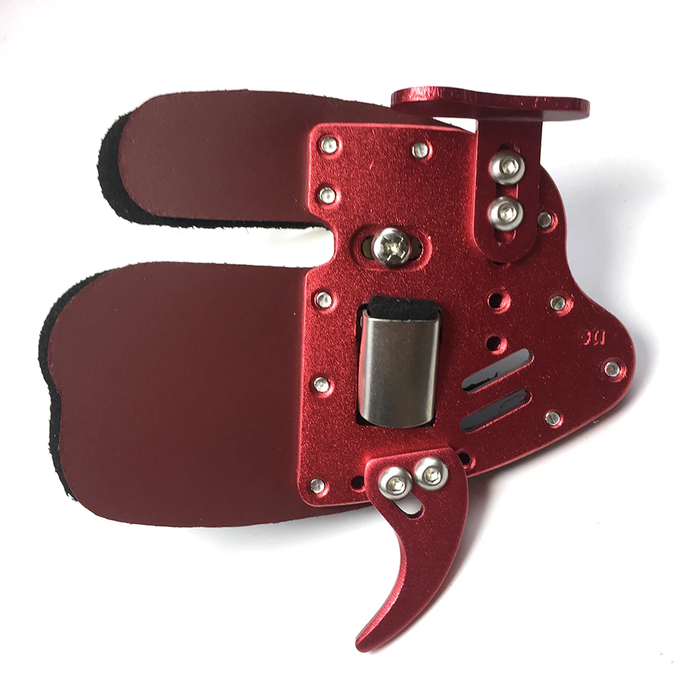 Billige DECUT Bogenschießen Finger Tab HOCKII Links und Rechts Hand Bogenschießen Finger Schutz Schutz Pad Handschuh Tab für Bogen Finger Protector