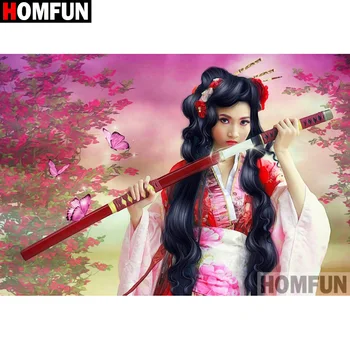 

HOMFUN Full Square/Round Drill 5D DIY Diamond Painting "Japanese beauty" 3D Diamond Embroidery Cross Stitch Home Decor A19585