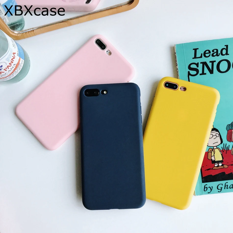 

XBXCase Candy Color TPU Matte Phone Case for iPhone X XS Max XR S Silicone Soft Protective Case for iPhone 6S 6 7 8 Plus Cover