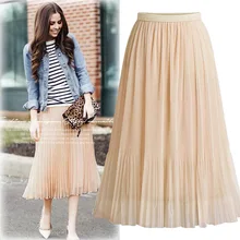 Большие размеры, повседневные женские плиссированные юбки, летние модные элегантные женские юбки с завышенной талией, выдолбленный низ