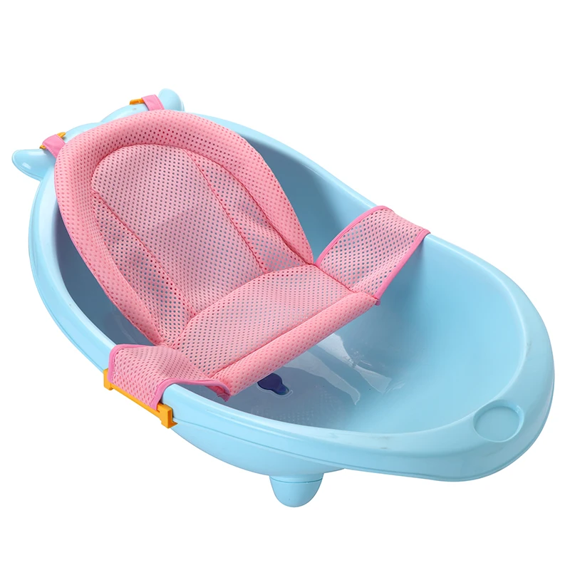 Baby Bath Tub Newborn Baby Foldable Baby Bath Tub Pad & Chair & Shelf Newborn Bathtub Seat Infant Support Cushion Mat Bath Mat