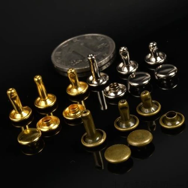 RIVET,gold 6x6mm--Rivets à vis pour cuir, 20 pièces, artisanat, ceinture  portefeuille, Rivets à ongles en laiton massif, vis, bouton