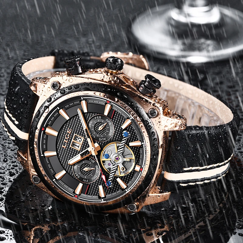 Montre Homme LIGE новые мужские часы Роскошные автоматические механические военные