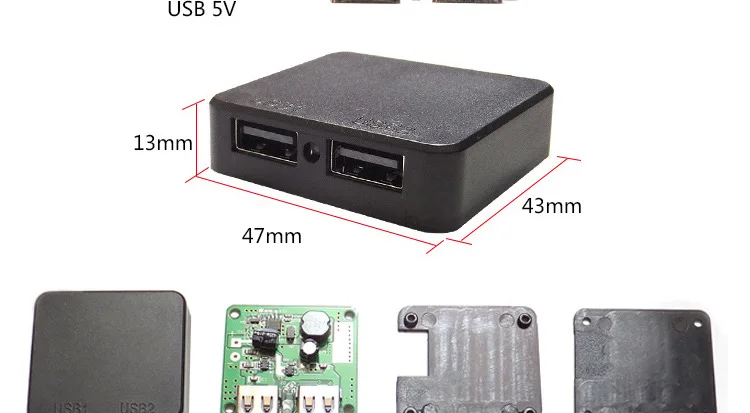 ALLMEJORES 2 шт. регулятор напряжения выход 5 в двойной USB контроллер для diy power bank зарядное устройство мобильного телефона. Распределительная коробка