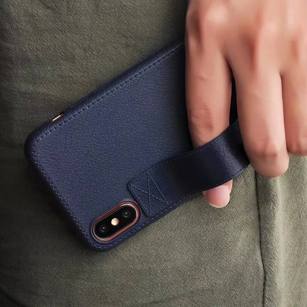

For iPhone XS Max XR X 8 7 6 6S Plus Cover Ring Grip Hand Strap Stand Holder Soft PU TPU Case