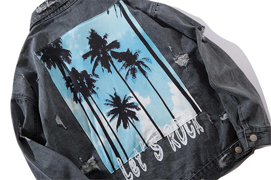 Винтаж Для мужчин джинсовая куртка пальто Демисезонный в стиле «хип-хоп» Повседневное равные джинсы куртки Мужская Уличная пальто HW223