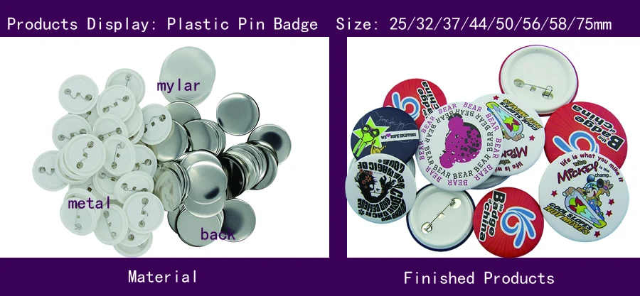 1,3/"(44 мм) 2000 комплекты Пластик Pin-код кнопки Материал, пустые части кнопки, компоненты Олово значок