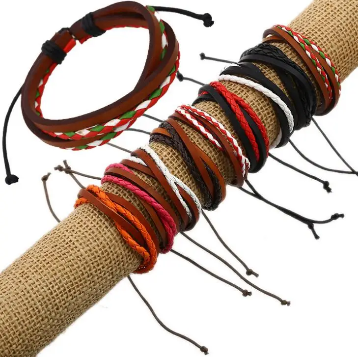 Leather Bracelet Vintage Multilayer Wrap Bracelets & Bangles Pulseras