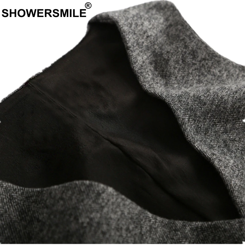 SHOWERSMILE шерстяной костюм жилет женский английский стиль жилет размера плюс 3XL весна осень куртка без рукавов женский жилет