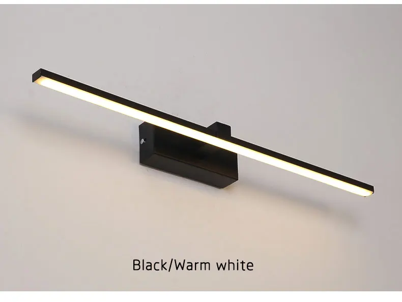 Bathroom Mirror Front Light Modern Led Wall Light Black&White Luminaires New Sconce Led Wall Lamp L60 80 100 120cm Bathroom Lamp