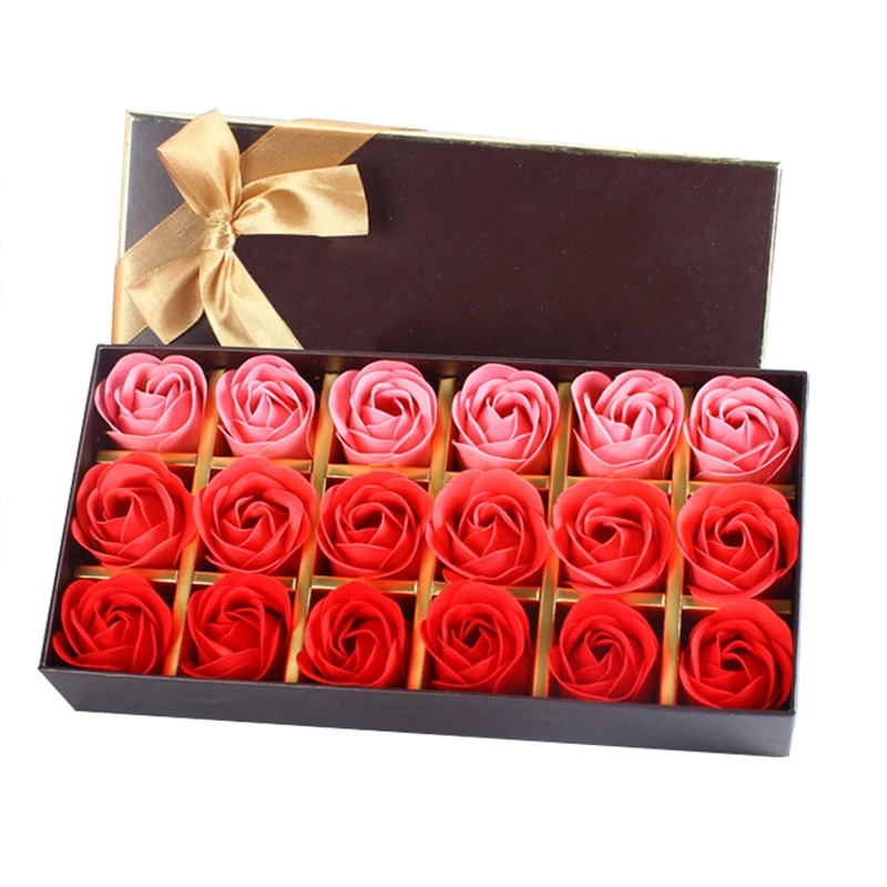 

18Pcs Creative Gradient simulation rose Soap flower