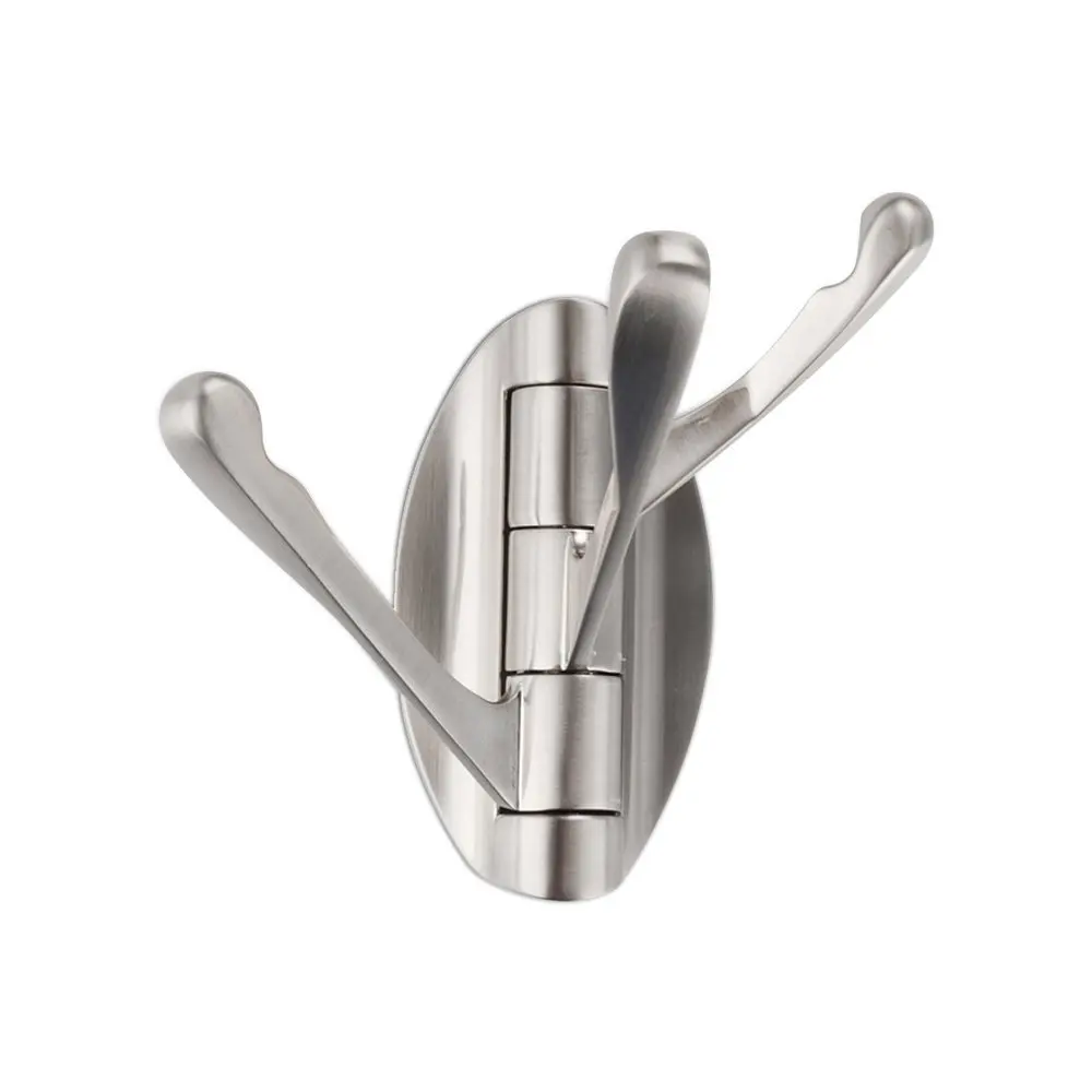 

Triple Swing Arm Robe Hook Hangers Wall Mount brushed nickle Rotatable Hat Towel Hooks