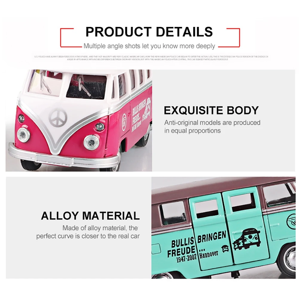 Volkswagen Van Retro T1 Alloy Bus Model-4