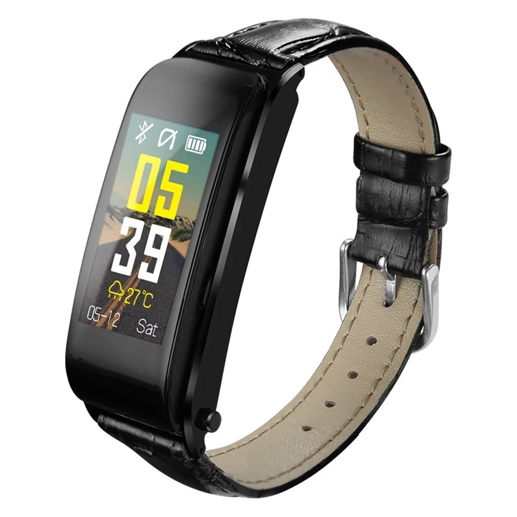 

Malloom 2019 Smart Bracelet Bluetooth Headset Call Heart Rate Blood Pressure Monitor Watch