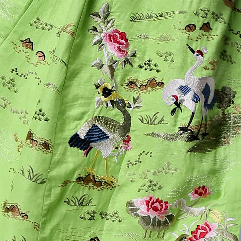 Пальто женское с V образным вырезом и вышивкой|trech coat|embroidery women coatlinen coat |