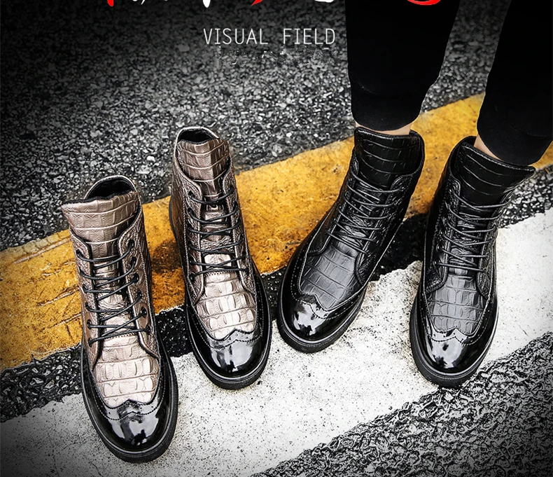 Brand Men's Boots Street Style Punk Canvas Male Shoes Retro Trending Black Casual Bot Leather Ankle Boot Boots Men (3)