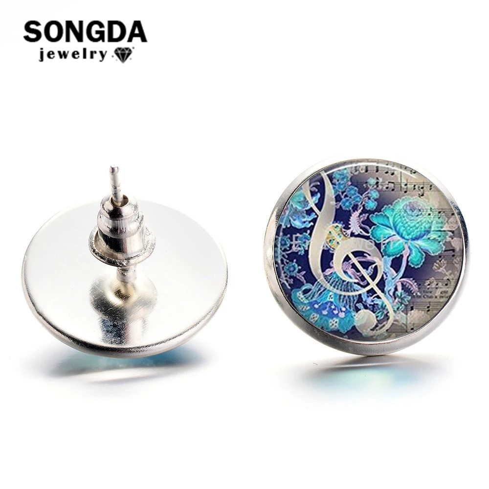 SONGDA Новое поступление Ретро музыкальные нотки серьги-гвоздики музыкальная нота искусство Ностальгический скрипичный ключ именные серьги для женщин девочек