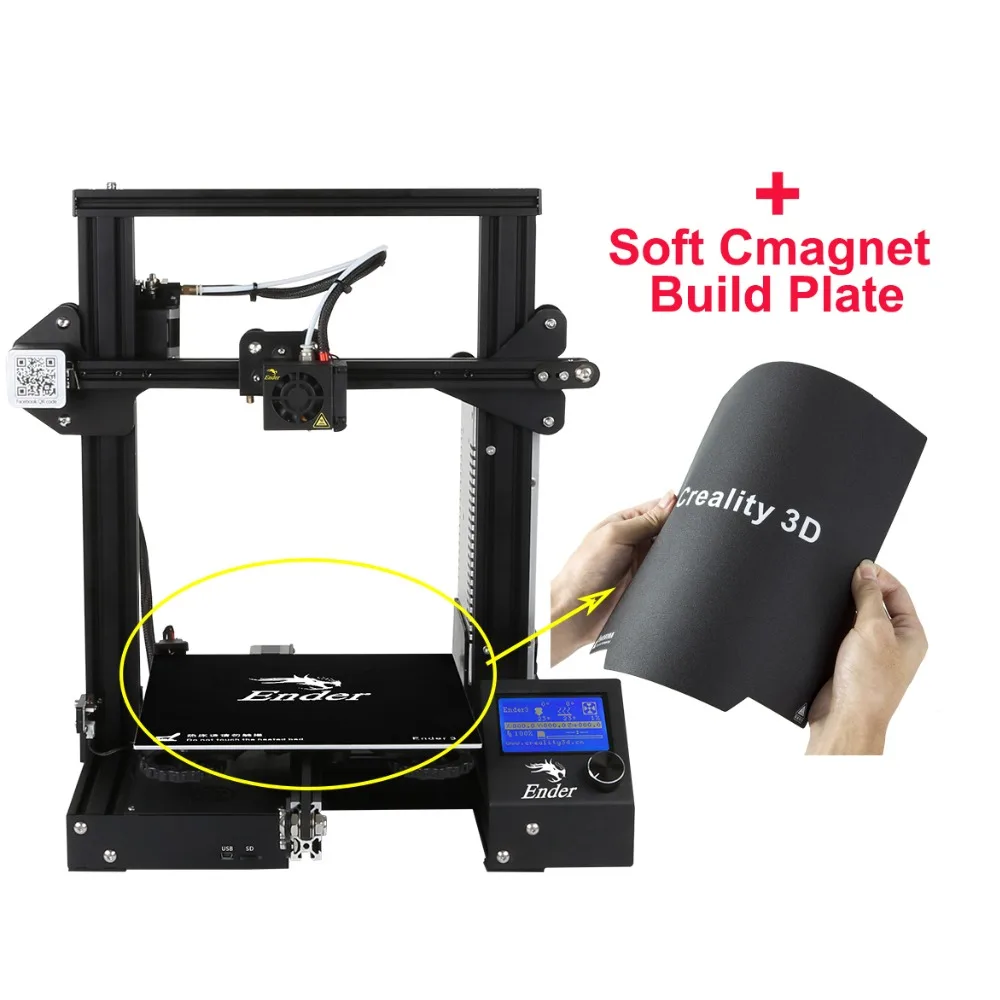 

Cheap DIY 3d printer Creality Ender3 V-slot Resume Power Failure soft Cmanet magnetic build bed
