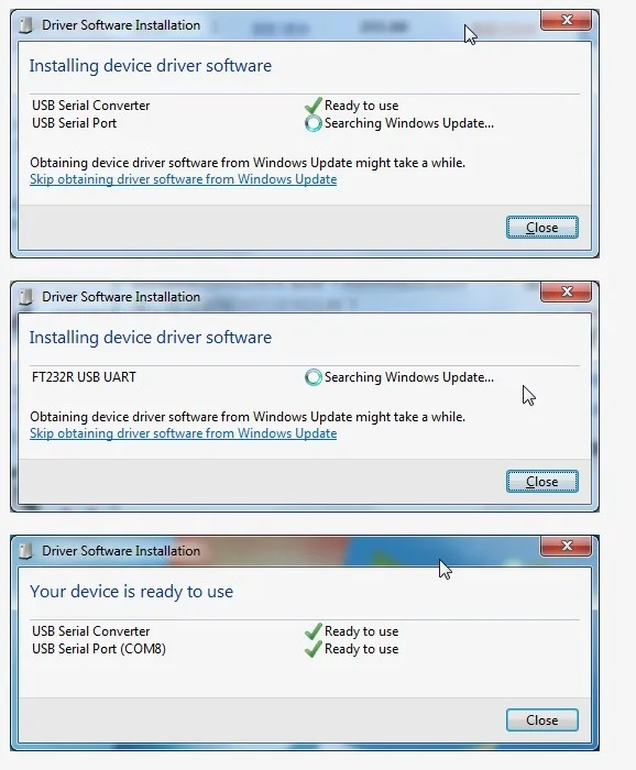 ft232r driver installing