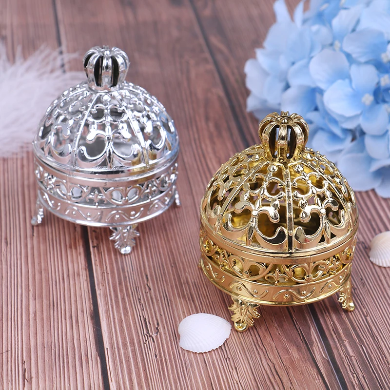 

1PCS Plastic Crown Candy Jar Dollhouse Boxincense Stove Gift Boxes Wedding And Party Favor Boxes