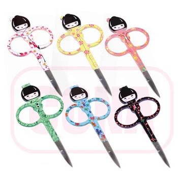 

1pcs eyebrow stencil Japan eyeliner Makeup Scissors For Eyebrows Stainless steel Beauty Cosmetics For Make Up Random Color