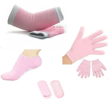 

6 pcs/3 pairs Spa Gel Elbow Moisturizing Cover Sleeve Gel Whitening Elbow Pads Sock Glove Protector Repair Cracked Skin Massage