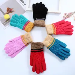 2018 Новый высокое качество Для женщин зимние хлопчатобумажные перчатки Элегантный Теплый плюш перчатки рукавицы из кашемира перчатки