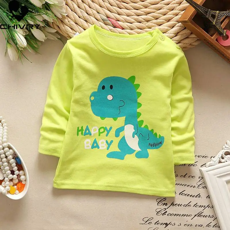 Autumn Kids Boys Girls T Shirt Cute Cartoon Print Long Sleeve Baby Cotton Tops T-shirts Children O-neck T-shirt Tops Clothing