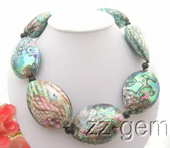 

Natural 43x58mm Paua Abalone Shell Necklace