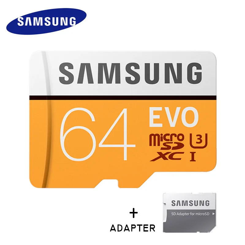 SAMSUNG карта памяти Micro SD card 64 Гб u3 карты памяти EVO Plus 64 Гб Class10 TF карты C10 95 МБ/с. MICRO SDXC UHS-1 4K - Емкость: 64G with adapter