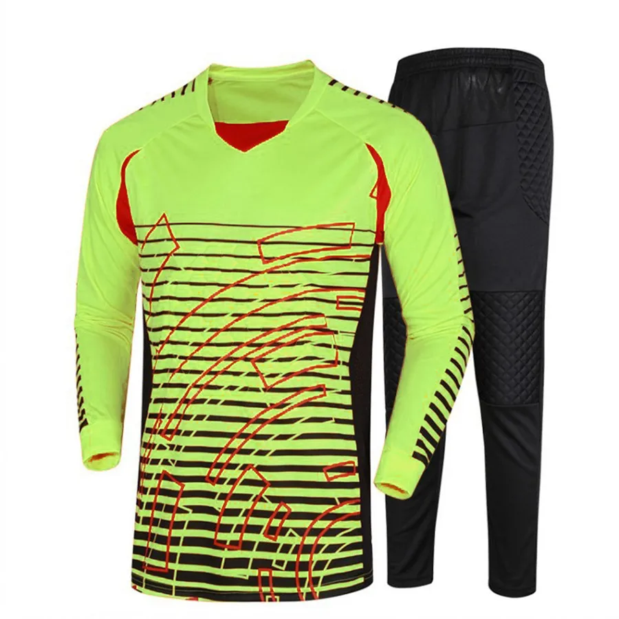 

2017 Breathable Quick Dry Men Soccer Training Suits Goalkeeper Jerseys Sets survetement football Shirts Pants Uniforms tracksuit