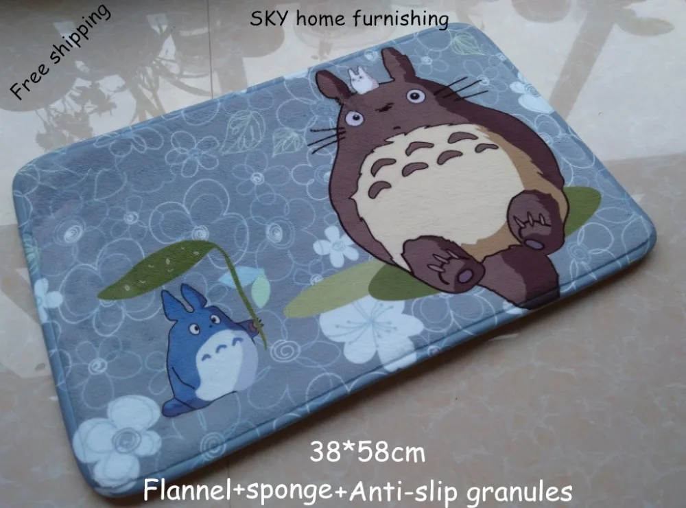 

38*58cm Direct selling Totoro mat Flannel suede+sponge+Anti-slip granules living bed room home decoration