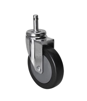 

2PCS EDL Light Duty 4 Inch Casters Wheels 70Kg Polyurethane Wheels Castors Stem Ring Bearing Brake Chrome Industrial for trolley