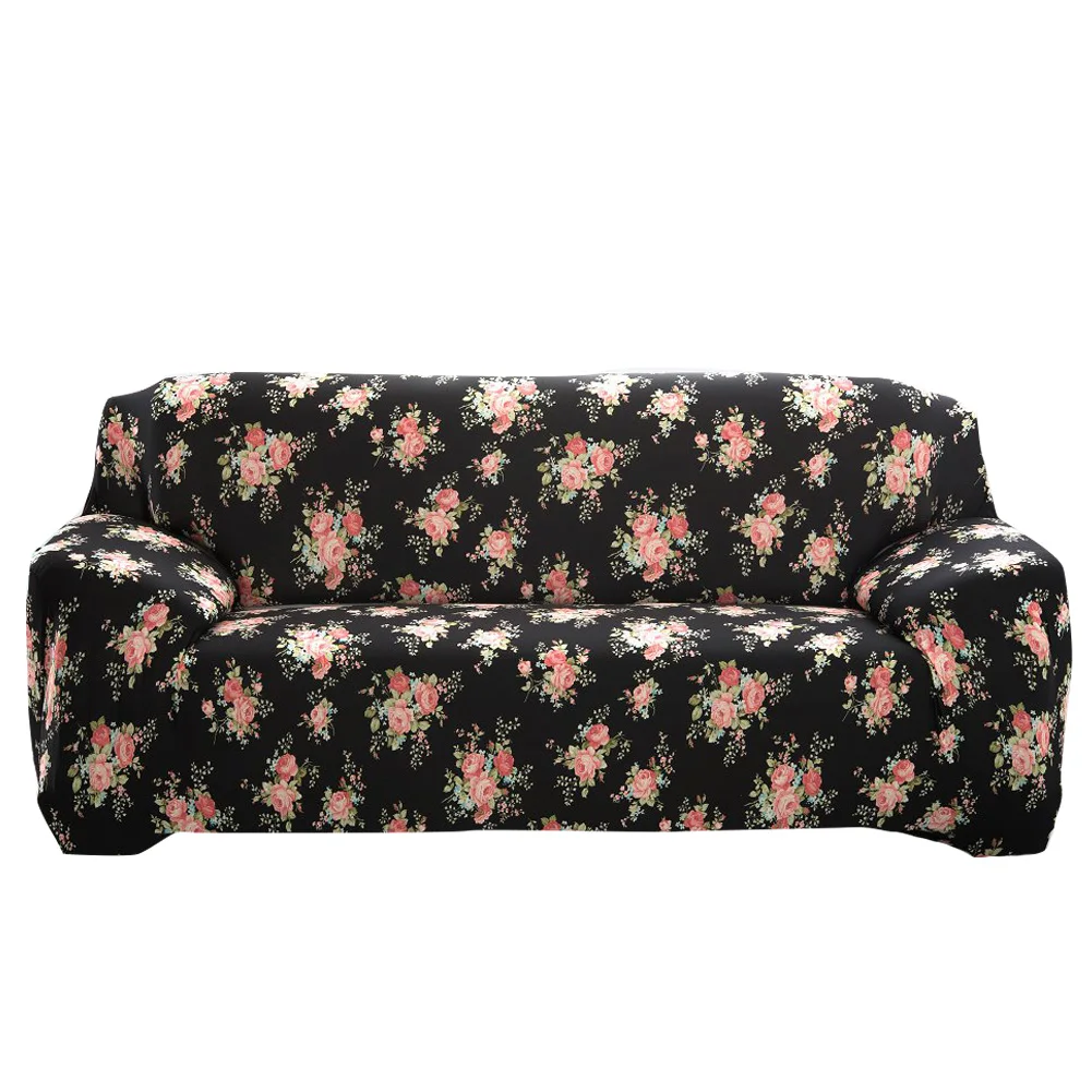 Лидер продаж 1/2/3/4-сиденье Чехлы для диванов спандекс стрейч чехол Black Rose печатных диван Мебель крышка