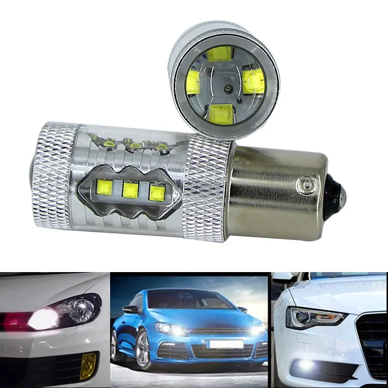 2x Белый для XBD чипы 1156 S25 P21W BA15S светодио дный лампы автомобиля резервного копирования парковочный фонарь заднего хода лампы ДРЛ 6000 К для VW AUDI