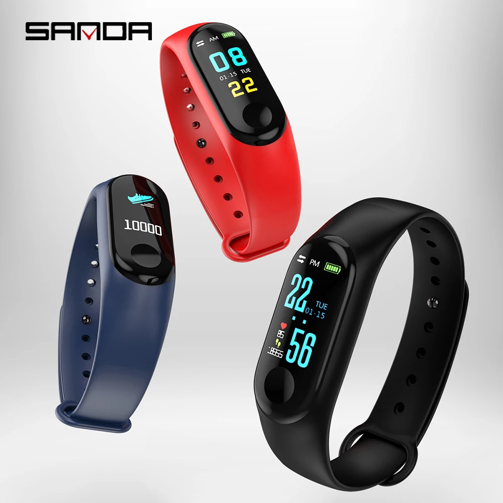 SANDA Smartwatch Bluetooth спортивные часы для мужчин монитор сердечного ритма браслет бега