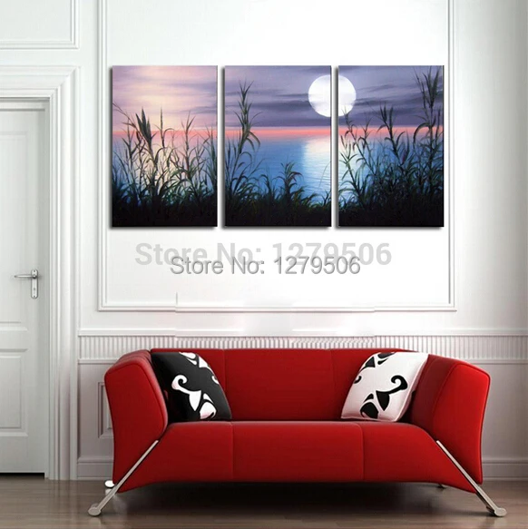 

Hand Painted Abstract Art Oil Paintings On Canvas Full Moon For Living Room Wall Decor Paintings
