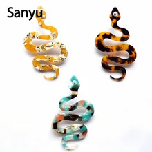 Преувеличенный классное модное, в форме змеи акриловые серьги-гвоздики для женщин собственный дизайн животных серьга со змеями Шпильки Модные Brincos, можно носить с