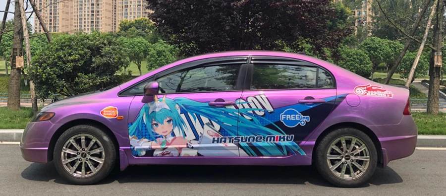 Автомобильный Стайлинг на заказ японская игра-Аниме Itasha наклейки Hatsune Miku гоночные наклейки для ралли 3D наклейка Водонепроницаемая защитная пленка