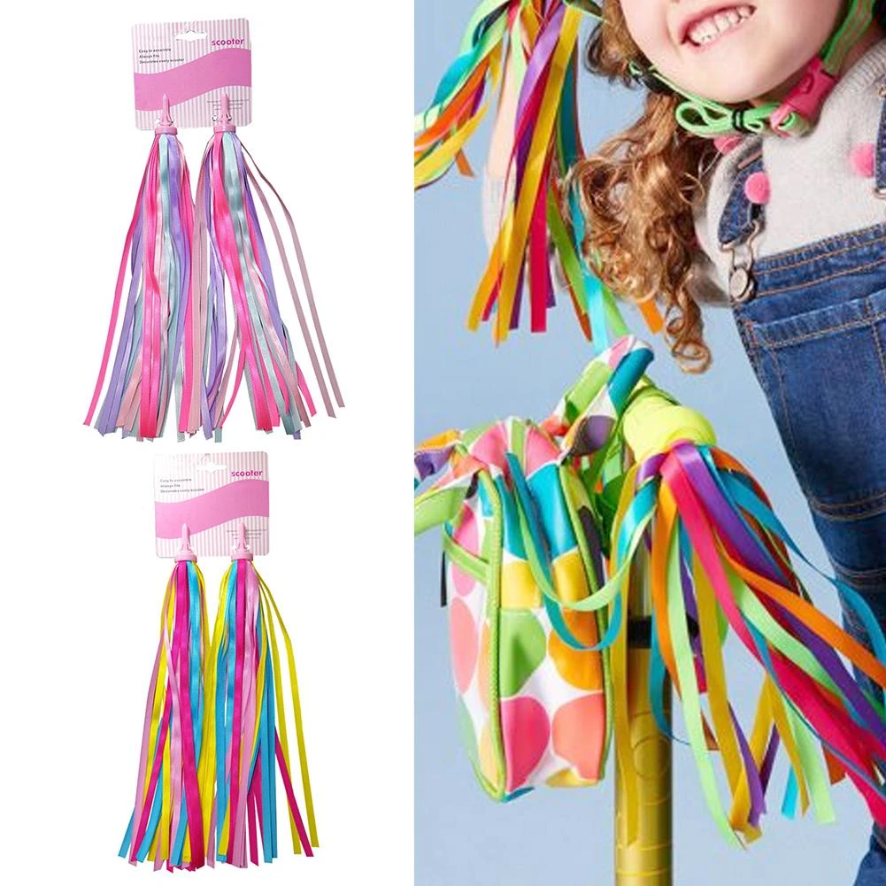 1 Pair Children Bike Streamers Bicycle Handlebar Ribbon Kids Scooter Tassels