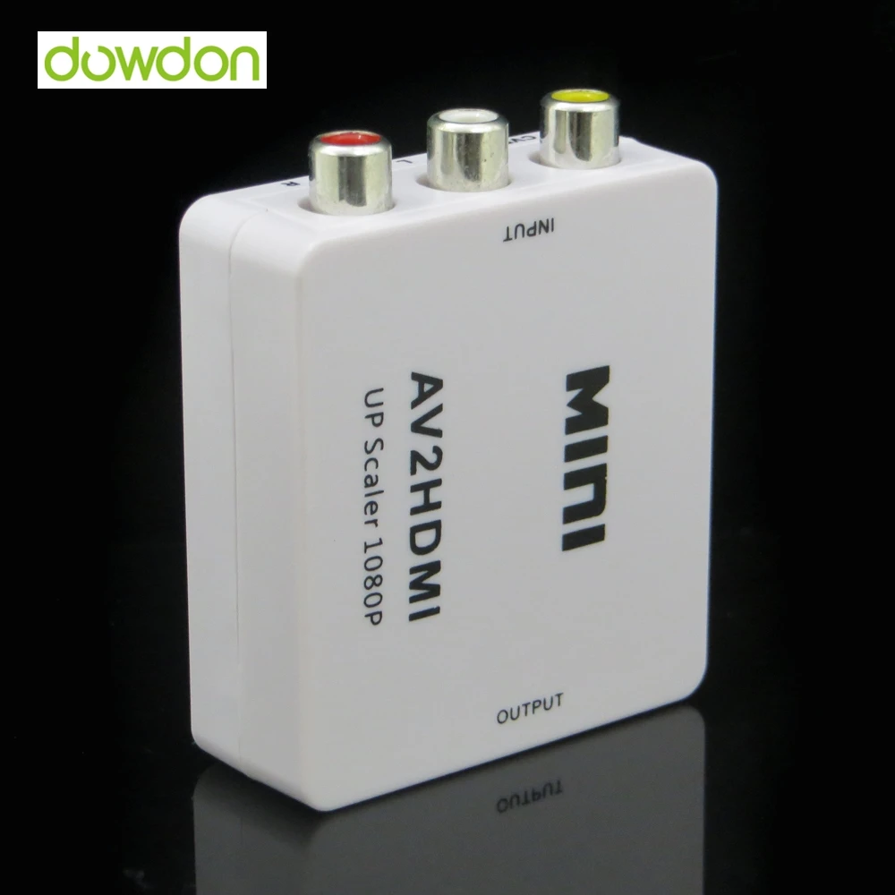 Улучшенный мини композитный AV RCA к HDMI видеопреобразователь адаптер Full HD 720/1080p UP