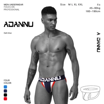 

ADANNU Brand Men's Sexy Jockstrap Gay Underwear Jock Strap Jockstraps Cuecas Tangas Gay Hombre Sexy Mirco Thong Man G-tring