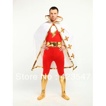 

Justice League The Flash Captain Marvel Metallic & Spandex Captain Marvel Costume Halloween CostumesCostumes
