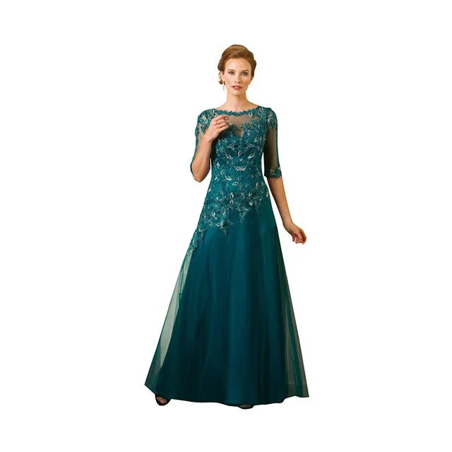 Teal-Plus-Size-2017-Evening-Dress-Custom-Made-Crew-Neck-Cap1-2-Sleeve-Applique-Long-Tulle.jpg_640x640
